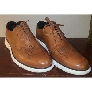 Cole Haan Mens 2.ZeroGrand Laser Wingtip Oxford Tan/Ivory Style C27879 12M